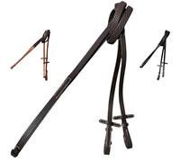 Majestic Ally Horse Reins, Full Size, English Riding, Multiple Styles and Colors (Leather Solid Rubber Reins, Brown, Full)