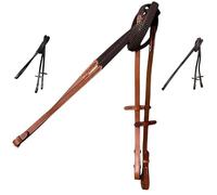 Majestic Ally Horse Reins, Full Size, English Riding, Multiple Styles and Colors (Leather Solid Rubber Reins, Chestnut, Full)