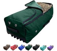 Majestic Ally Horse Rolling Hay Bale Bag, 44 x 20 x 15 inches, Nylon Rolling Storage, Multiple Colors (Hunter Green, Large)