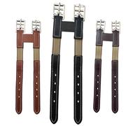 Majestic Ally Leather Girth Extender with Heavy-Duty Elastics, Durable, Flexible (Black)