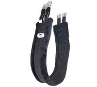 Majestic Ally Mink Fleece Padded Girth with Heavy Duty Elastics & Stainless Steal Hardware Brown -42",44",46",48" and 50" (Black, 42 Inch)