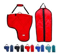 Majestic Ally Nylon Padded Horse Western Saddle Carry Bag, Bridle Bag Set, Multiple Colors (Red)
