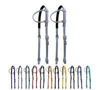 Majestic Ally Nylon Padded Sliding Single Ear Headstall for Horses- Set of 2 - Multiple Colors (Gray, Full)