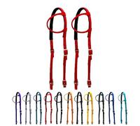 Majestic Ally Nylon Padded Sliding Single Ear Headstall for Horses- Set of 2 - Multiple Colors (Red, Full)