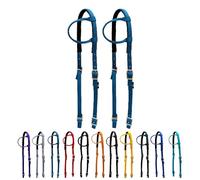 Majestic Ally Nylon Padded Sliding Single Ear Headstall for Horses- Set of 2 - Multiple Colors (Teal, Full)
