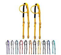 Majestic Ally Nylon Padded Sliding Single Ear Headstall for Horses- Set of 2 - Multiple Colors (Yellow, Full)