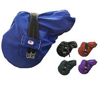 Majestic Ally Nylon Waterproof Fleece Lined Ride On English Saddle Cover-Multiple Color (Royal Blue)