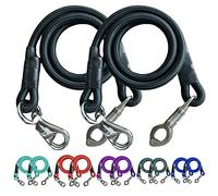 Majestic Ally Pack of 2, Bungee Trailer Tie for Horse Haulage with Panic Snap and Bull Snap (Black)