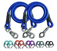 Majestic Ally Pack of 2, Bungee Trailer Tie for Horse Haulage with Panic Snap and Bull Snap (Royal Blue)