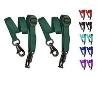 Majestic Ally Pack of 2, Double Thick Trailer Tie for Horse Haulage with Adjustable Buckle, Panic Snap and Bull Snap - 1 Inch by 36 Inch (Hunter Green)