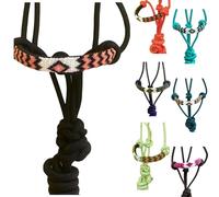 Majestic Ally Padded Beaded Nose Braided Rope Halter with 10' Matching Lead (Black)
