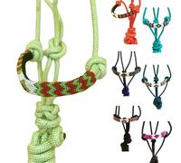 Majestic Ally Padded Beaded Nose Braided Rope Halter with 10' Matching Lead (Light Green)