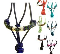 Majestic Ally Padded Beaded Nose Braided Rope Halter with 10' Matching Lead (Royal Blue)