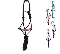 Majestic Ally Poly Braided Patriotic Nose Poly Rope Halter and 10' Matching Lead (Black)