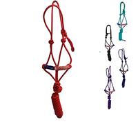 Majestic Ally Poly Braided Patriotic Nose Poly Rope Halter and 10' Matching Lead (Red)