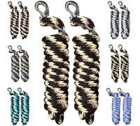 Majestic Ally Polypropylene Lead Rope with Removable Nickel Bolt Snap, 5/8 x 10 ft, for Horses and Livestock, 2 Pack (Chocolate -Copper -Cream)