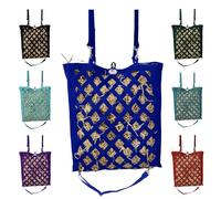 Majestic Ally Premium Nylon Hay Bag for Horses and Livestock, Simulates Grazing, Slow Feeding, Heavy-Duty PP Webbing,Quick-Adjust Straps, Small Hole for Digestion, Multiple Colors (Royal Blue)