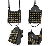 Majestic Ally Slow Feed Hay Bag for Horses, Adjustable Travel Feeder for Trailer, Stall, and Portable Wear, Feeding Sack with Strap Support, Simulates Grazing, Reduces Waste (Dark Gray)