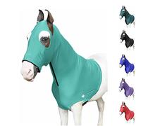 Majestic Ally Stretch Lycra Horse Hood with Zipper (Extra Large, Turquoise)