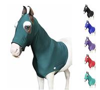 Majestic Ally Stretch Lycra Horse Hood with Zipper (Medium, Hunter Green)
