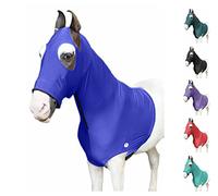 Majestic Ally Stretch Lycra Horse Hood with Zipper (Medium, Royal Blue)