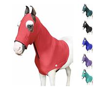 Majestic Ally Stretch Spandex Horse Hood with Zipper for Horses - 100% Heavy Spandex Pet Apparel