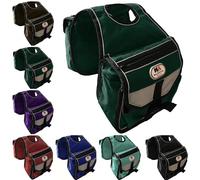 Majestic Ally Western Saddle Horn Bag, Nylon Insulated Padded Reflective Pockets,Two Water Bottle, Camera/Cell Phone Pocket, Horn Bag (Hunter Green)