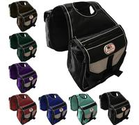 Majestic Ally Western Saddle Horn Bag, Nylon Insulated Padded Reflective Pockets,Two Water Bottle, Camera/Cell Phone Pocket, Horn Bag (Black)