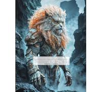 Majestic Armored Lion Notebook: Wide Ruled 8.5 x 11 Inches | 110 Pages for Writing and Epic Inspiration | Fantasy Art Design for Mythical Dreamers