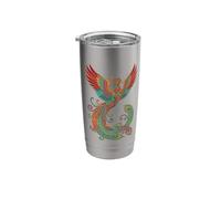 Majestic Asian Chinese Phoenix Rising Mythical Firebird Stainless Steel Insulated Tumbler