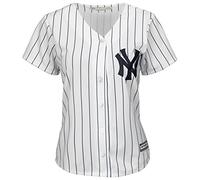 Majestic Athletic New York Yankees Cool Base MLB Replica Jersey Pinstripe Baseball Trikot Tee T-Shirt White