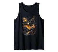 Majestic Bald Eagle Flying Mountain Wilderness River Moon Tank Top