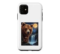 Majestic Bear Under the Moonlight Sky Nature Scene Case for iPhone 11