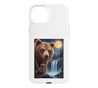 Majestic Bear Under the Moonlight Sky Nature Scene Case for iPhone 15 Plus