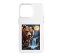 Majestic Bear Under the Moonlight Sky Nature Scene Case for iPhone 15 Pro Max