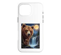 Majestic Bear Under the Moonlight Sky Nature Scene Case for iPhone 16 Pro Max