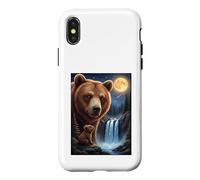 Majestic Bear Under the Moonlight Sky Nature Scene Case for iPhone X/XS