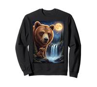 Majestic Bear Under the Moonlight Sky Nature Scene Sweatshirt