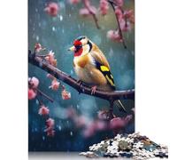 Majestic Bird Goldfinch Puzzle for Adults 500 Pieces Wood Puzzles Home Educational Games DIY Toys 500pcs (52x38cm)
