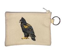 Majestic Black Hawk with Yellow Markings Key Chain Coin Purse Beige