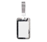 Majestic Black Horse Sliding Id Badge Holder Hard Plastic Work Card Case Name Tag Protector for Nurses Office