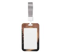 Majestic Black Raven Soaring Vintage Sliding Id Badge Holder Hard Plastic Work Card Case Name Tag Protector for Nurses Office