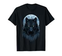 Majestic Black Wolf Howling at Moon for Nature Wildlife T-Shirt