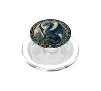 Majestic Blue Dragon Art Nouveau Castle PopSockets PopGrip for MagSafe