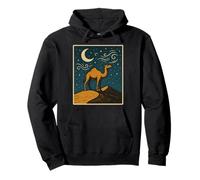 Majestic Camel Desert Night Crescent Moon Middle Eastern Pullover Hoodie