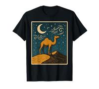 Majestic Camel Desert Night Crescent Moon Middle Eastern T-Shirt