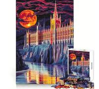 Majestic Castle Under Blood Moon Puzzles for Adults 1000 Puzzles Cognitive Boost Thick Material Family Bond Christmas Surprise (38x52cm)