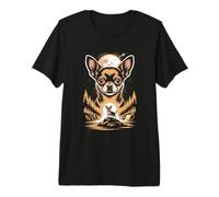 Majestic Chihuahua Under Moon Waterfall Premium T-Shirt