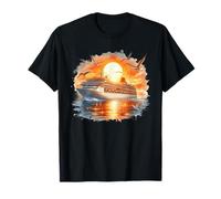 Majestic Cruise Ship Sunset Ocean Voyage Seascape T-Shirt