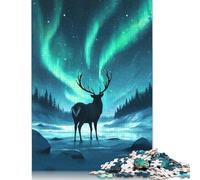 Majestic Deer Aurora 1000 Piece Jigsaw Puzzles for Adults, Puzzle for Teenagers, Family Entertainment Toys 1000pcs (75x50cm)